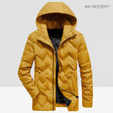 Mens Long Winter Jackets White Duck Windbreak Solid Color Parkas Military Business Thick Coat Padded Parka Waterproof Overcoat