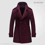 Wool Mens Pea Coat Jackets and Coats Warm Winter Famous Brand  Slim Fit Flannel Fashion Woollen British Business Longer Cashmere