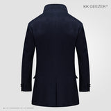 Wool Mens Pea Coat Jackets and Coats Warm Winter Famous Brand  Slim Fit Flannel Fashion Woollen British Business Longer Cashmere