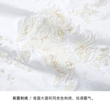 Summer New Fashion Chinese Style Kirin Embroidery Loose Fat Man T-shirt Social Short Sleeve T-shirt Men Tee Shirt Homme Harajuku